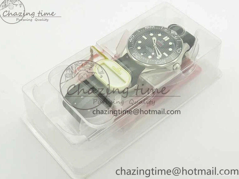 0113 2018 Seamaster Diver 300M VSF Best Edition Black Ceramic Dial on Black Gray Nato Strap A Unique 8057